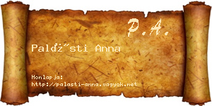 Palásti Anna névjegykártya